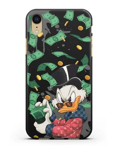 Чехол Cкрудж Макдак (Scrooge McDuck) в халате Луи Витон (Louis Vuitton) силиконовый для iPhone XR