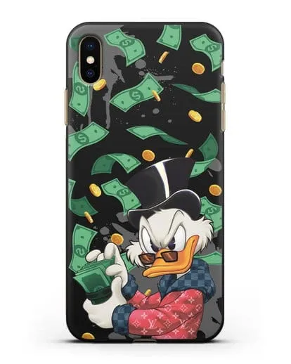 Чехол Cкрудж Макдак (Scrooge McDuck) в халате Луи Витон (Louis Vuitton) силиконовый для iPhone XS Max