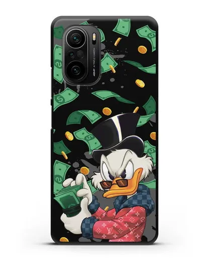 Чехол Cкрудж Макдак (Scrooge McDuck) в халате Луи Витон (Louis Vuitton) силиконовый для Xiaomi Poco F3