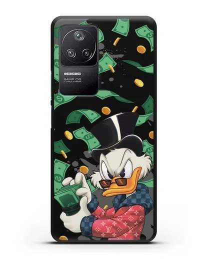 Чехол Cкрудж Макдак (Scrooge McDuck) в халате Луи Витон (Louis Vuitton) силиконовый для Xiaomi Poco F4