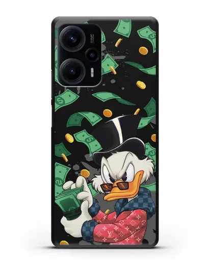 Чехол Cкрудж Макдак (Scrooge McDuck) в халате Луи Витон (Louis Vuitton) силиконовый для Xiaomi Poco F5
