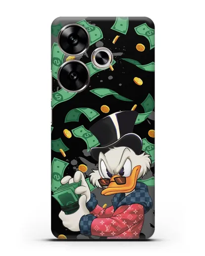 Чехол Cкрудж Макдак (Scrooge McDuck) в халате Луи Витон (Louis Vuitton) силиконовый для Xiaomi Poco F6