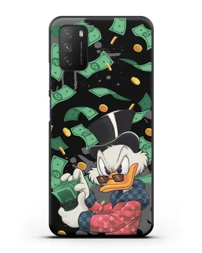 Чехол Cкрудж Макдак (Scrooge McDuck) в халате Луи Витон (Louis Vuitton) силиконовый для Xiaomi Poco M3