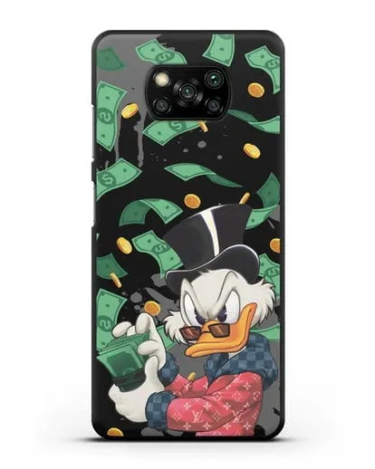 Чехол Cкрудж Макдак (Scrooge McDuck) в халате Луи Витон (Louis Vuitton) силиконовый для Xiaomi Poco X3