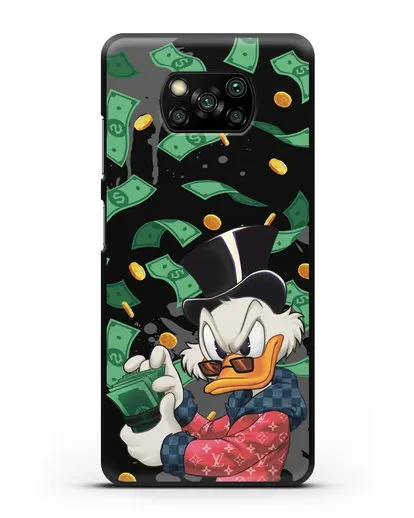 Чехол Cкрудж Макдак (Scrooge McDuck) в халате Луи Витон (Louis Vuitton) силиконовый для Xiaomi Poco X3 Pro