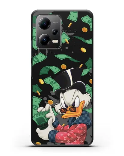 Чехол Cкрудж Макдак (Scrooge McDuck) в халате Луи Витон (Louis Vuitton) силиконовый для Xiaomi Poco X5