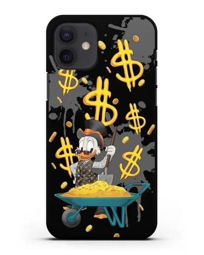 Чехол Cкрудж Макдак (Scrooge McDuck) с тачкой денег силиконовый для iPhone 12
