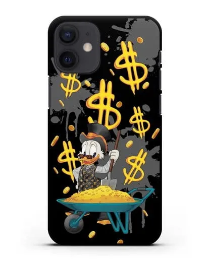 Чехол Cкрудж Макдак (Scrooge McDuck) с тачкой денег силиконовый для iPhone 12 mini
