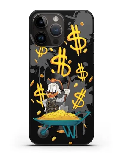 Чехол Cкрудж Макдак (Scrooge McDuck) с тачкой денег силиконовый для iPhone 14 Pro Max