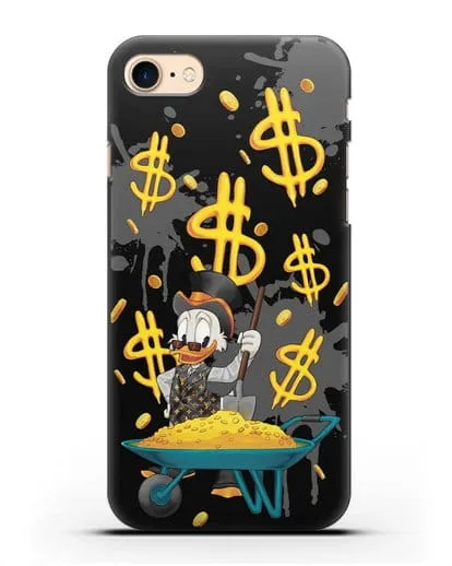 Чехол Cкрудж Макдак (Scrooge McDuck) с тачкой денег силиконовый для iPhone 8