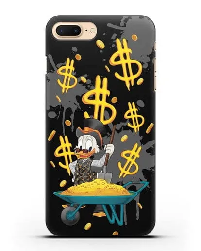Чехол Cкрудж Макдак (Scrooge McDuck) с тачкой денег силиконовый для iPhone 8 Plus