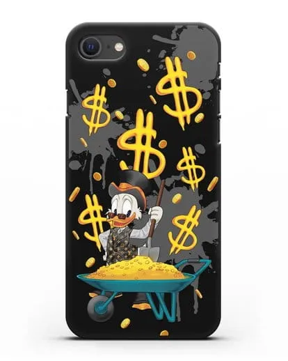Чехол Cкрудж Макдак (Scrooge McDuck) с тачкой денег силиконовый для iPhone SE 2020