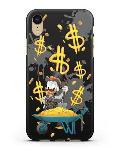Чехол Cкрудж Макдак (Scrooge McDuck) с тачкой денег силиконовый для iPhone XR