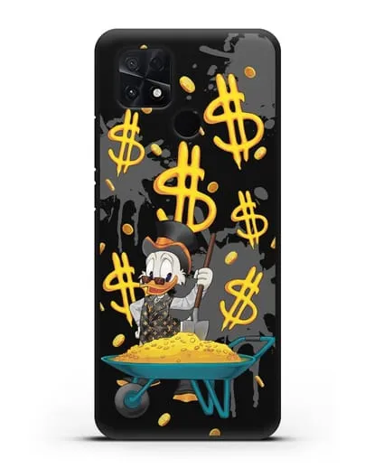Чехол Cкрудж Макдак (Scrooge McDuck) с тачкой денег силиконовый для Xiaomi Poco C40