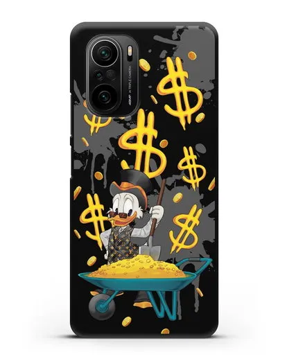Чехол Cкрудж Макдак (Scrooge McDuck) с тачкой денег силиконовый для Xiaomi Poco F3
