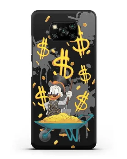 Чехол Cкрудж Макдак (Scrooge McDuck) с тачкой денег силиконовый для Xiaomi Poco X3