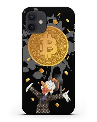 Чехол Cкрудж Макдак (Scrooge McDuck) с биткоином силиконовый для iPhone 12