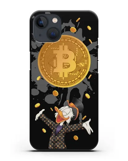 Чехол Cкрудж Макдак (Scrooge McDuck) с биткоином силиконовый для iPhone 13