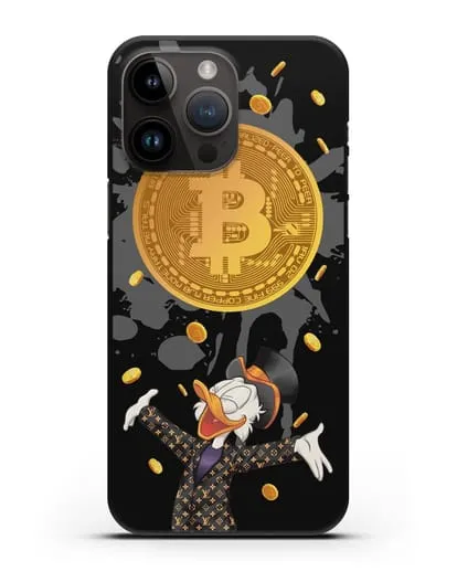 Чехол Cкрудж Макдак (Scrooge McDuck) с биткоином силиконовый для iPhone 14 Pro Max