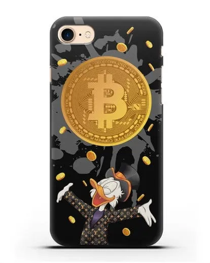 Чехол Cкрудж Макдак (Scrooge McDuck) с биткоином силиконовый для iPhone 8