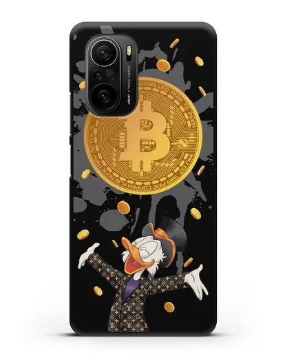 Чехол Cкрудж Макдак (Scrooge McDuck) с биткоином силиконовый для Xiaomi Poco F3