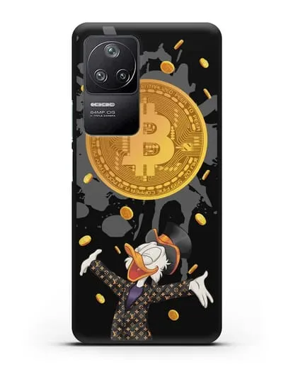 Чехол Cкрудж Макдак (Scrooge McDuck) с биткоином силиконовый для Xiaomi Poco F4