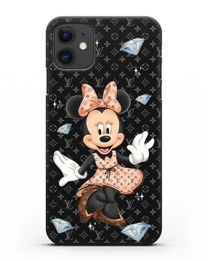 Чехол Минни Маус (Minnie Mouse) в платье Луи Витон (Louis Vuitton) силиконовый для iPhone 11