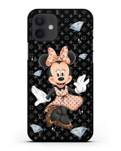 Чехол Минни Маус (Minnie Mouse) в платье Луи Витон (Louis Vuitton) силиконовый для iPhone 12