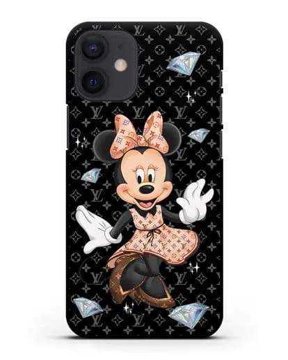 Чехол Минни Маус (Minnie Mouse) в платье Луи Витон (Louis Vuitton) силиконовый для iPhone 12 mini