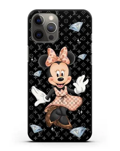 Чехол Минни Маус (Minnie Mouse) в платье Луи Витон (Louis Vuitton) силиконовый для iPhone 12 Pro Max