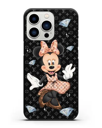Чехол Минни Маус (Minnie Mouse) в платье Луи Витон (Louis Vuitton) силиконовый для iPhone 13 Pro