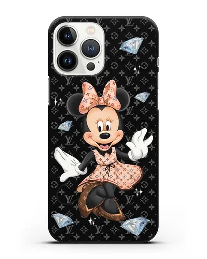 Чехол Минни Маус (Minnie Mouse) в платье Луи Витон (Louis Vuitton) силиконовый для iPhone 13 Pro Max