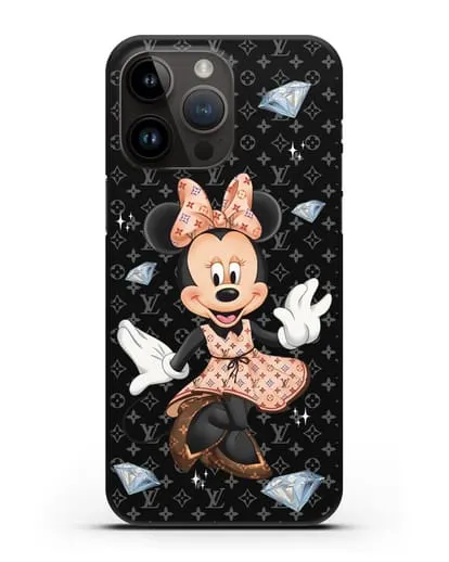 Чехол Минни Маус (Minnie Mouse) в платье Луи Витон (Louis Vuitton) силиконовый для iPhone 14 Pro Max