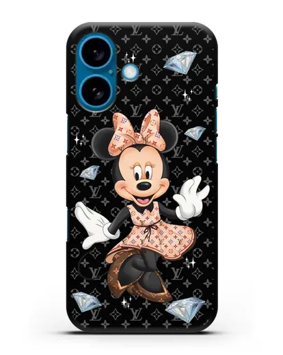 Чехол Минни Маус (Minnie Mouse) в платье Луи Витон (Louis Vuitton) силиконовый для iPhone 16