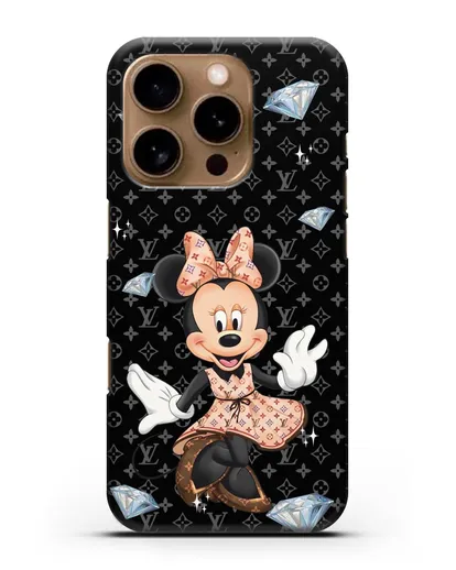 Чехол Минни Маус (Minnie Mouse) в платье Луи Витон (Louis Vuitton) силиконовый для iPhone 16 Pro