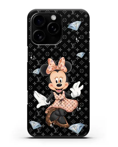 Чехол Минни Маус (Minnie Mouse) в платье Луи Витон (Louis Vuitton) силиконовый для iPhone 16 Pro Max