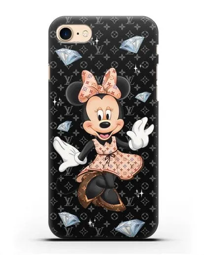 Чехол Минни Маус (Minnie Mouse) в платье Луи Витон (Louis Vuitton) силиконовый для iPhone 8