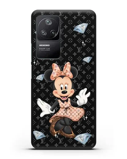 Чехол Минни Маус (Minnie Mouse) в платье Луи Витон (Louis Vuitton) силиконовый для Xiaomi Poco F4