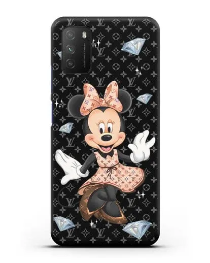 Чехол Минни Маус (Minnie Mouse) в платье Луи Витон (Louis Vuitton) силиконовый для Xiaomi Poco M3