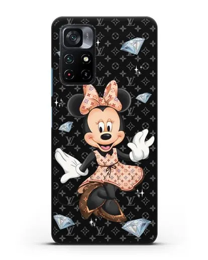 Чехол Минни Маус (Minnie Mouse) в платье Луи Витон (Louis Vuitton) силиконовый для Xiaomi Poco M4 Pro 5G