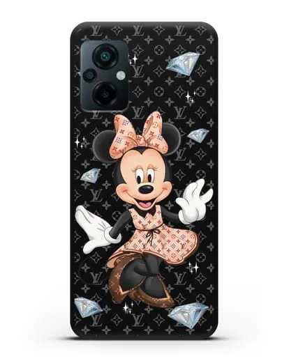 Чехол Минни Маус (Minnie Mouse) в платье Луи Витон (Louis Vuitton) силиконовый для Xiaomi Poco M5
