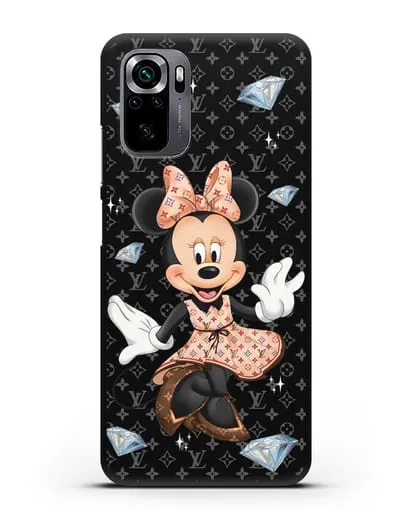 Чехол Минни Маус (Minnie Mouse) в платье Луи Витон (Louis Vuitton) силиконовый для Xiaomi Poco M5s