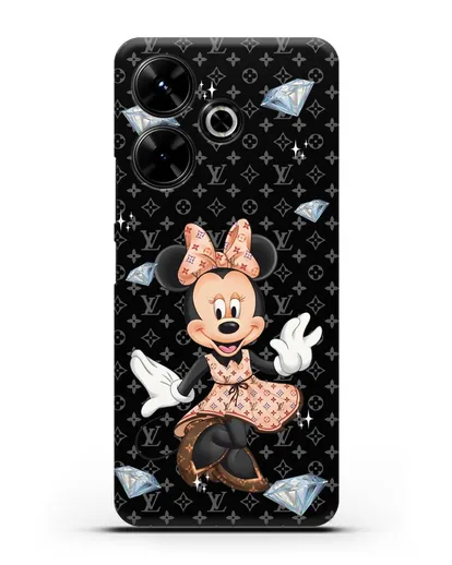 Чехол Минни Маус (Minnie Mouse) в платье Луи Витон (Louis Vuitton) силиконовый для Xiaomi Poco M6
