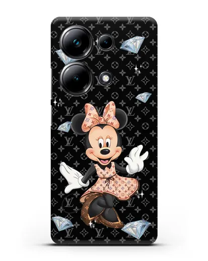 Чехол Минни Маус (Minnie Mouse) в платье Луи Витон (Louis Vuitton) силиконовый для Xiaomi Poco M6 Pro