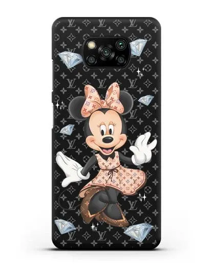 Чехол Минни Маус (Minnie Mouse) в платье Луи Витон (Louis Vuitton) силиконовый для Xiaomi Poco X3