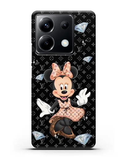 Чехол Минни Маус (Minnie Mouse) в платье Луи Витон (Louis Vuitton) силиконовый для Xiaomi Poco X6