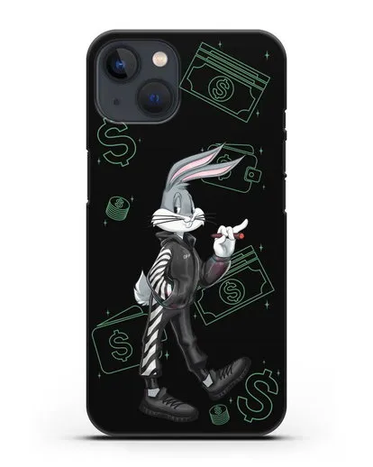 Чехол Багз Банни (Bugs Bunny) в костюме Off-White силиконовый для iPhone 13 Mini
