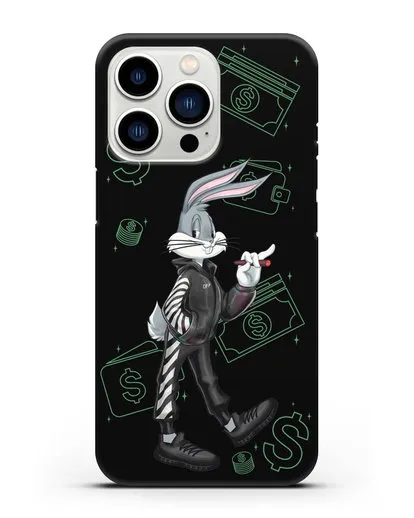 Чехол Багз Банни (Bugs Bunny) в костюме Off-White силиконовый для iPhone 13 Pro