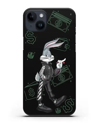 Чехол Багз Банни (Bugs Bunny) в костюме Off-White силиконовый для iPhone 14 Plus