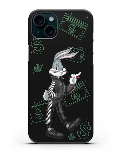 Чехол Багз Банни (Bugs Bunny) в костюме Off-White силиконовый для iPhone 15 Plus